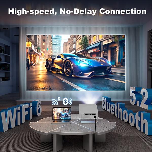 Full HD 1080P Home Theater Smart Video Movie Phone Wireless Gaming Wifi Projector BT 5G 8K Portable TV Outdoor Android 14 Beamer