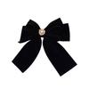 Velvet Bow Pearl Inlaid Hair Clip: Japanese & Korean Style