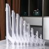 2/5/10Pcs Clear Plastic Plate Holders Triangular Structure Stable Support Foldable Display Stands for Weddings Home Decor Birthdays