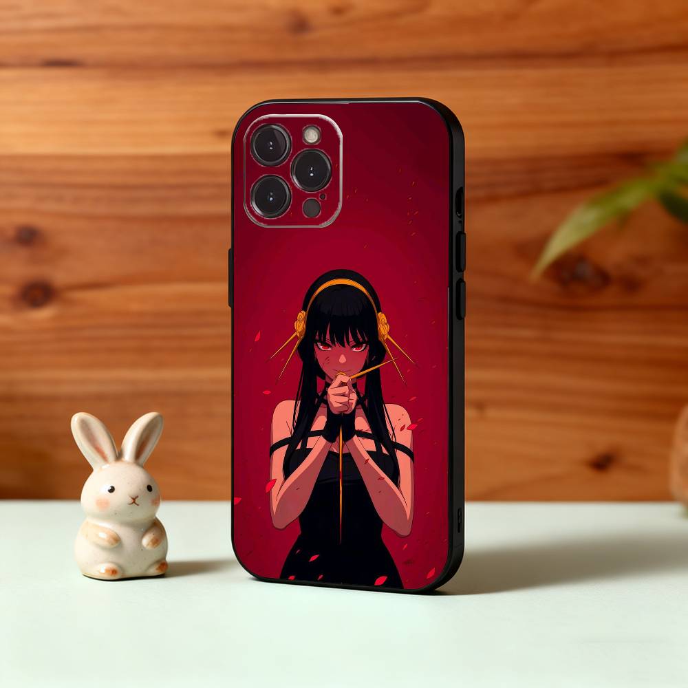 

Крутой чехол для телефона с аниме Y-Yor F-Forger для iPhone17 16 15 14 13 12 11 Pro Max Plus, 5G Мягкий черный чехол iPhone17