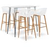Day and Night - Day and Night High Table and 5-Piece Bar Stools White