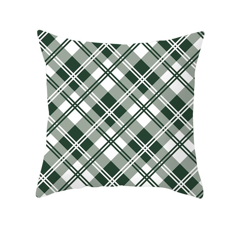 New Green Geometric Pillowcase Houndstooth Lattice Antler Plaid Sleeping Pillow Cover