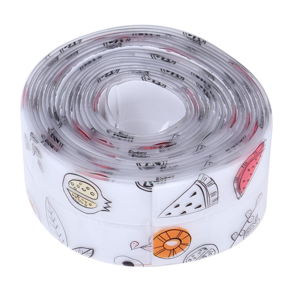 Wall Sealing Tape Waterproof Self Adhesive Sticker Caulk Strip for Bathroom Kitchen 3.2m(Fruit Pattern )