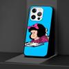 Cartoon Cute Mafalda Case for Apple iPhone 14 11 7 SE 2020 8 X XS 13 12 Mini XR 15 Pro Max Silicone Black Soft Phone Cover