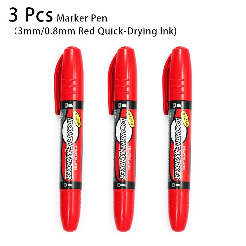 

M&G 3/6/12 Pcs Dual-tip Marker Pen 3mm/0.8mm Quick-Drying Ink Black Red Ink For Paper Wooden Glass Ceramic Plastic Items