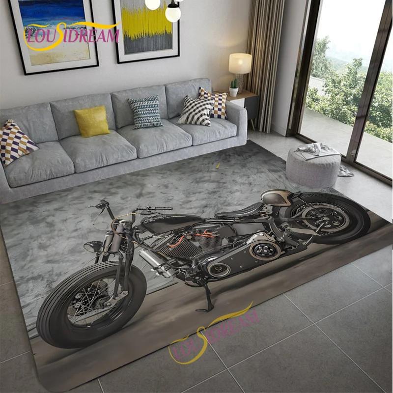 Tappeto retrò da moto, tappetino antiscivolo per grandi porte, zerbino da bagno per soggiorno, camera da letto, ingresso, decorazione per la casa