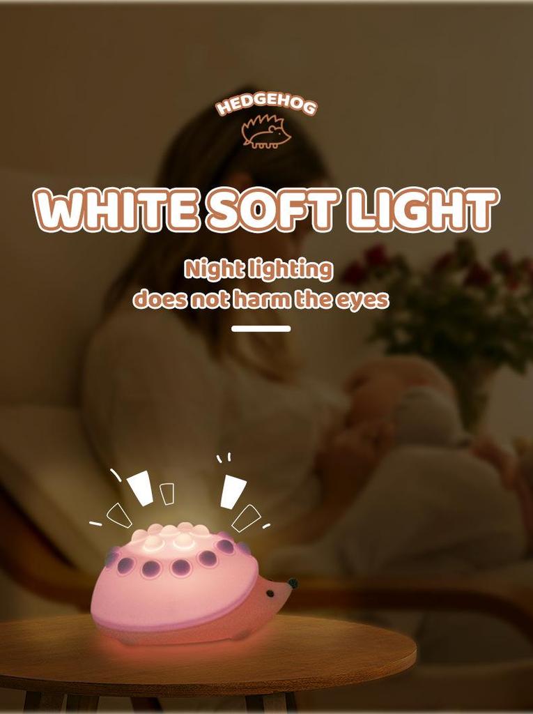 Little Hedgehog Rechargeable Color-Changing Silicone Night Light