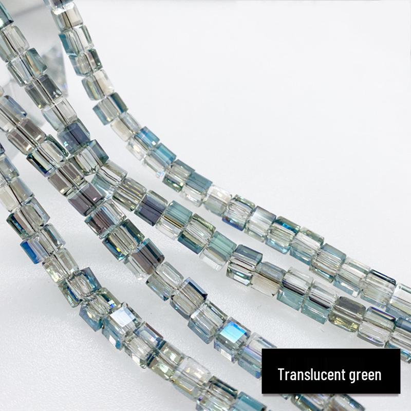 Multi-Faceted Crystal Glass Square Beads: 4/6/8mm Sugar Cubes for DIY Jewelry, Loose Beading with Holes