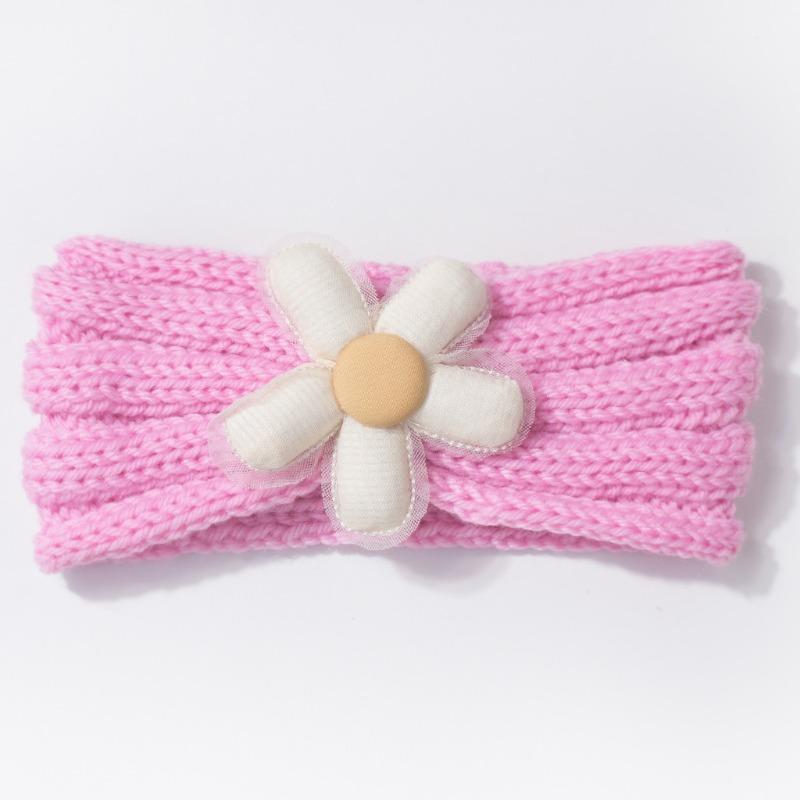 New baby knitted headband cute solid color baby fontanelle wool headscarf children's jewelry autumn and winter