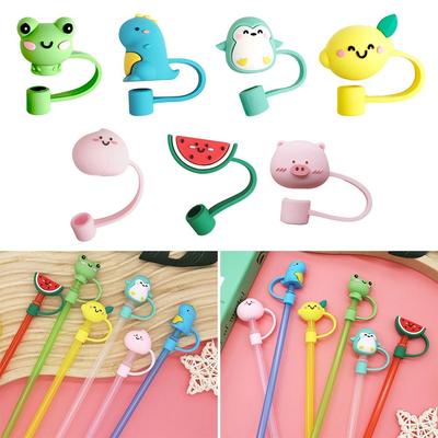 Reusable Drinking Dust Cap Cup Accessories Straw Tips Cover New Silicone Straw Plug  Kitchen