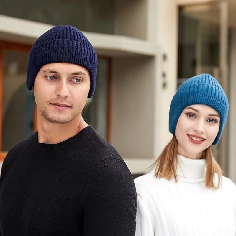 Hats Men's and Women's Winter Cold Protection Ear Protectors Cycling Windproof Hats Fleece Thickened Knitted Hats Helmets can be worn