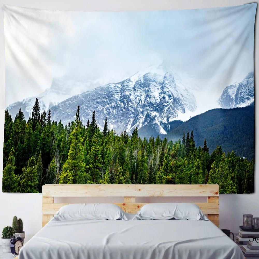 Mountain And River Impression Painting Tapestry Wall Hanging Psychedelic Hills Natural Scenery Witchcraft Hippie Home Decor