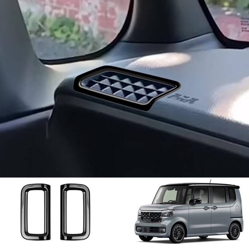 RHD ABS black For Honda N-BOX/N-BOX  2024 2025 door handle window switch trument One button start steering wheel cover