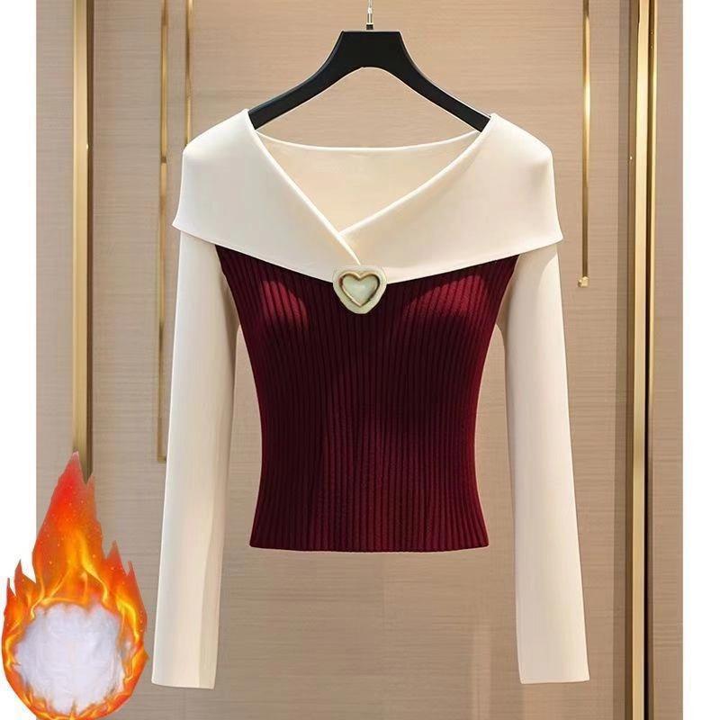 

Xiaoxiangfeng Spliced Top Women s Bottoming Shirt 3XL белый