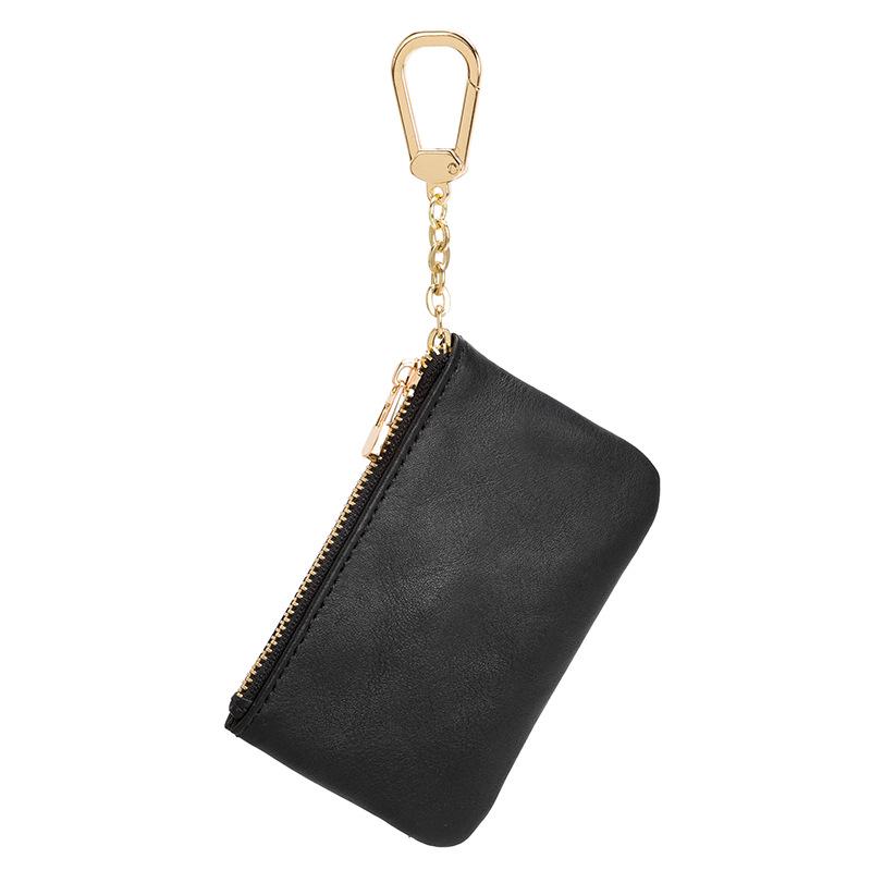 Top Grain Soft Cowhide Mini Zipper Wallet - Ultra-Thin Keychain Coin Purse