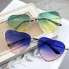 Vintage Gradient Heart Shaped Sun Glasses Alloy Frame For Ladies For Gents Glasses Designer Stylish Eye Glasses UV400 Shades Safety Glasses