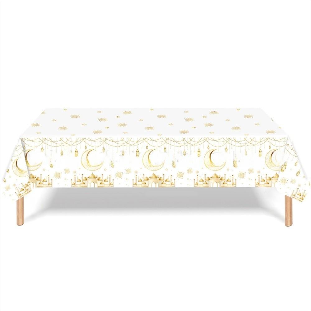 מפות שולחן חד פעמיות ירח כיסוי שולחן פלסטיק 2026 מפות שולחן עיד מובארק ציוד למסיבות