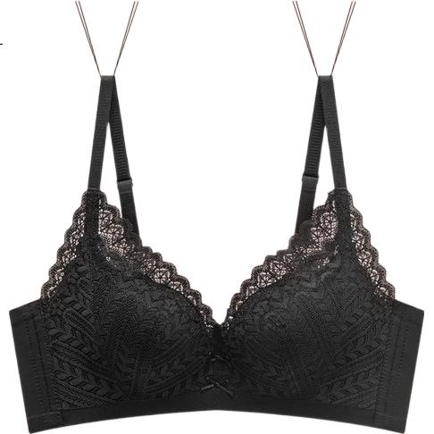 Dushiliren Women's Modal Underwear, Baby Skin Cotton Lace Wireless Push-Up Sweet Bra, 2B15C4
