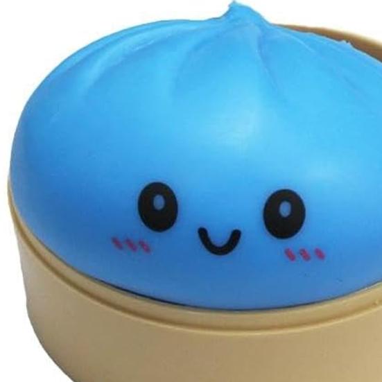 2 Stück Simulation gedämpfte Brötchen Spielzeug Stressabbau Kleine Teigtaschen Quetsch-Sensorisches Fidget-Spielzeug Langsam aufsteigender Stressball Dekompression Teigkugel Spielzeug