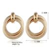 1 Pair Retro Matte Circle Earrings for Women Girl