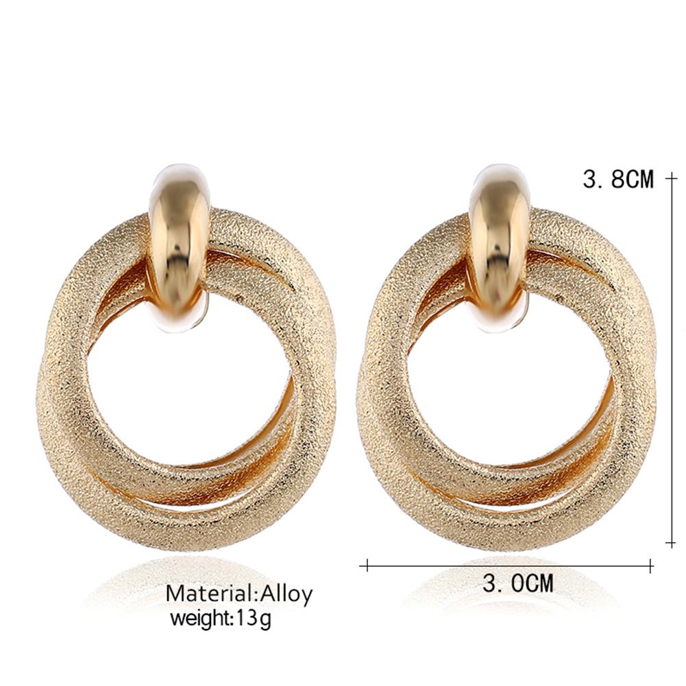 1 Pair Retro Matte Circle Earrings for Women Girl