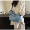 Korean Vintage Style Canvas Crossbody Bag With Inner Pouch For Daily Use