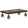 Coffee Table with Casters Solid Reclaimed Wood 100 X 55 X 26 Cm
