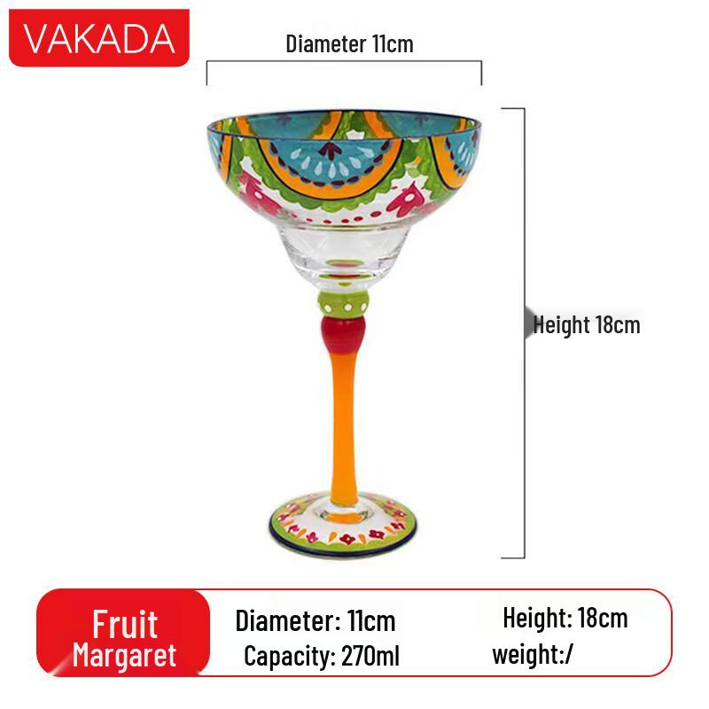 VAKADA Glass Margarita Cocktail Goblet