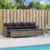 VidaXL Garden Lounge Set 5 Pcs with Grey Cushions Wicker, Outdoor Sofa Set, Garden Lounge Set, Set 3261535