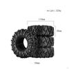 4x RC Crawler Tires, Wheel Tyre 1:10 Replacement Parts, Rubber Tires for Axial SCX10 II