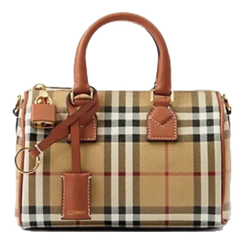 Burberry Women's Plaid Bowling Handbag