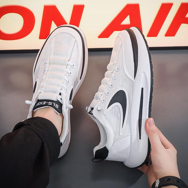 2024 Summer New Breathable Ice Silk Sneakers Men's Shoe Trend Platform Comfort Dad Shoes Soft Sole Casual Sports Running Shoes