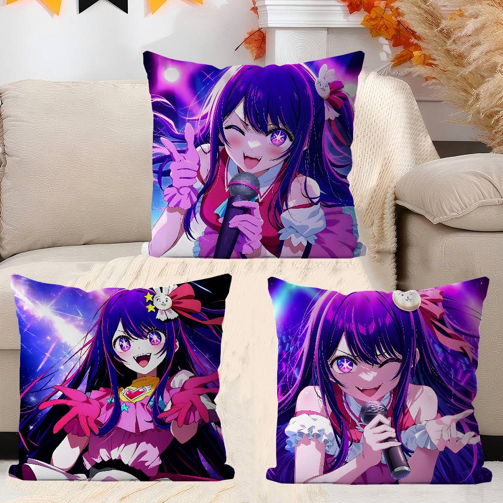 Anime Oshi No Ko Cushion Cover Car Throw Pillow Case For Sofa Car Christmas Gift 40x40cm 45x45cm