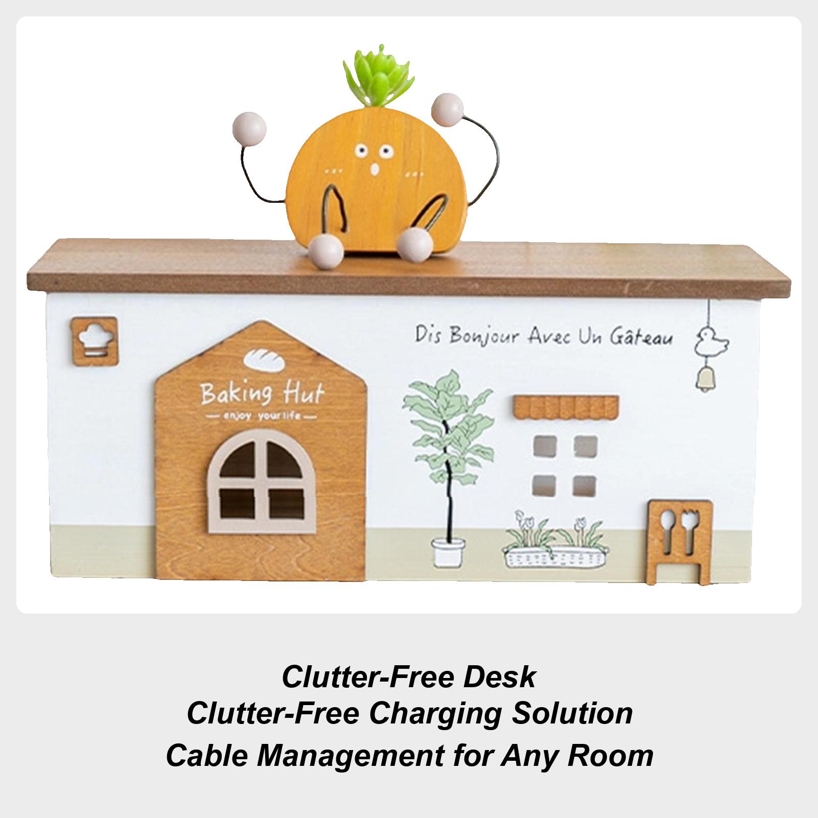 Декор в стиле бревенчатой хижины Органайзер для кабелей Деревянная корзина в стиле хижины Органайзер для хранения шнуров Скрытое хранение проводов China Mainland