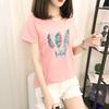 GMXIA Short Sleeve T-shirt Women Loose Ins Women's Crewneck Base Shirt