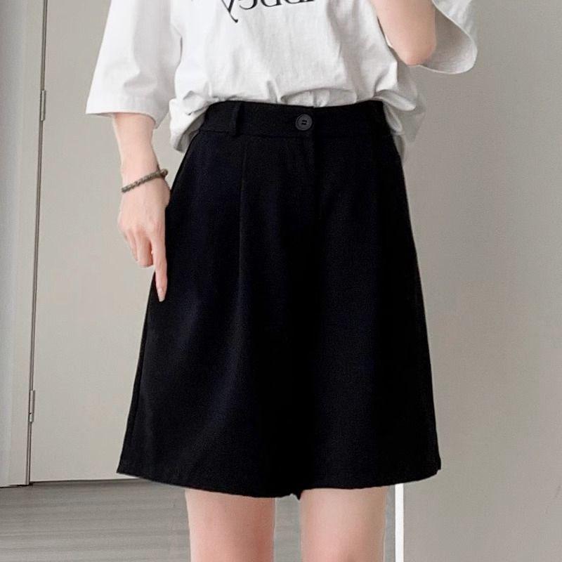 Women's High-Waisted A-Line Ice Silk Bermuda Shorts