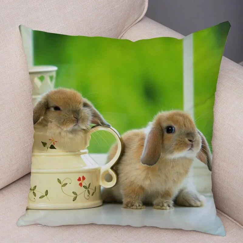 Sofa Car Home Decor Cute Rabbit Cushion Cover Bedroom Living Room Pillowcase Pet Animal Pillowcase
