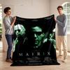 Green Digital Rain Effect with Three Characters In Dark Sunglasses. for All Seasons Blanket Lunch Break Throw Gift