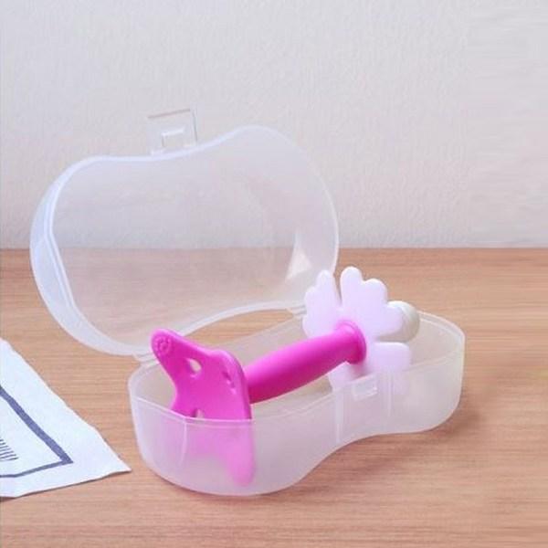 Benian Silicone Flower Soother Teether + Storage Case, Pink, Korean Baby Products