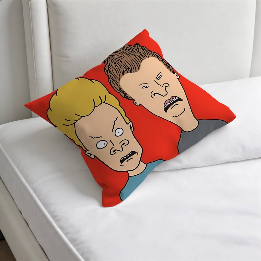 BBeavis and Butt HHead Square Pillow Cover Decorative Throw Pillow Case for Sofa Couch Bed Home Car Living Room Decoration