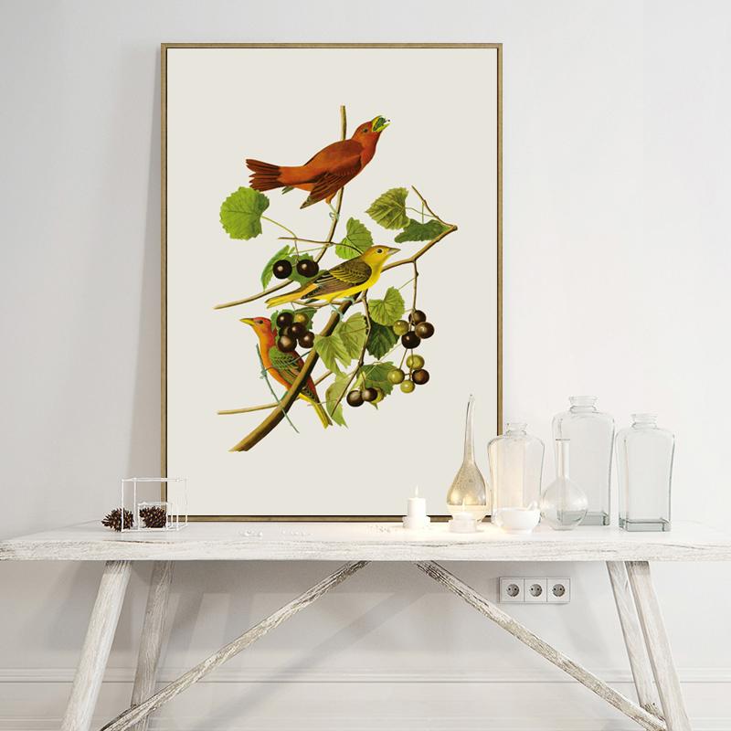 Elegant Poetry Bird On the Tree Modern Simple Nordic  A4 Canvas Painting Art Print Poster Wall Paintings Bedroom Home Decoration