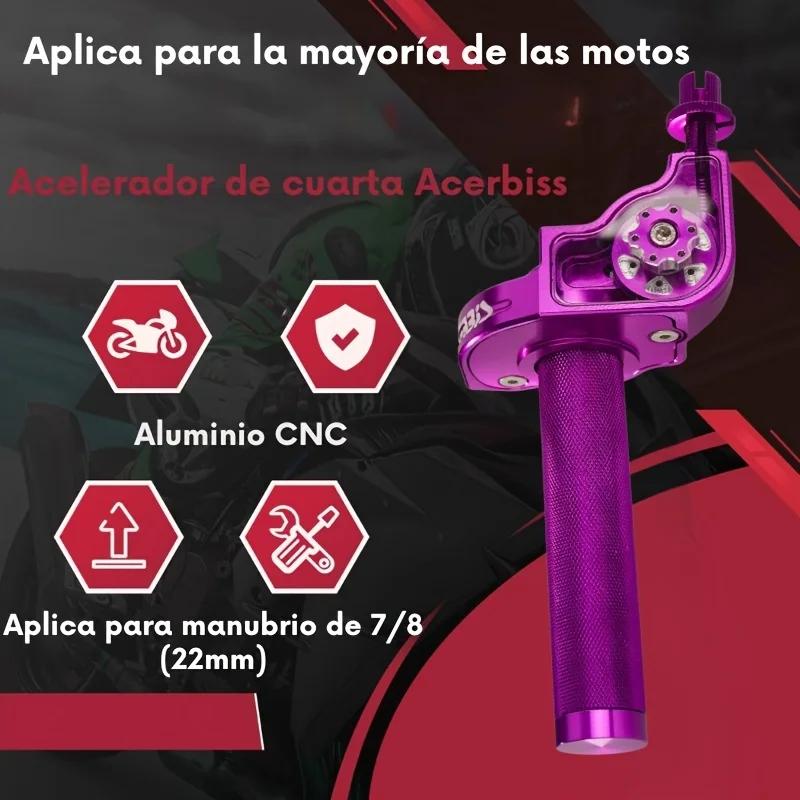 For ATV Quad Bike Motocross Moped Scooter Bike CNC Aluminum Parts 7/8" 22mm Universal Motorcycle Accelerator Throttle Twist Grip,Purple.