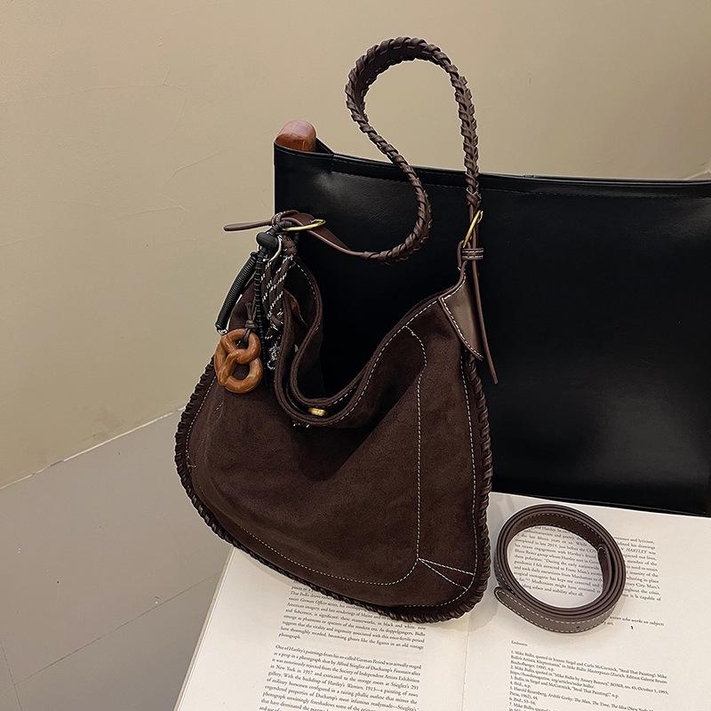 

Сумка через плечо из замши в стиле ретро для женщин, большая вместимость, женские сумки через плечо, модные, новые