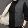 Gilet da uomo Autunno Inverno Gilet monopetto senza maniche imbottito Cardigan tinta unita Tinta unita Plus Size Cardigan caldo spesso Gilet da uomo di media lunghezza