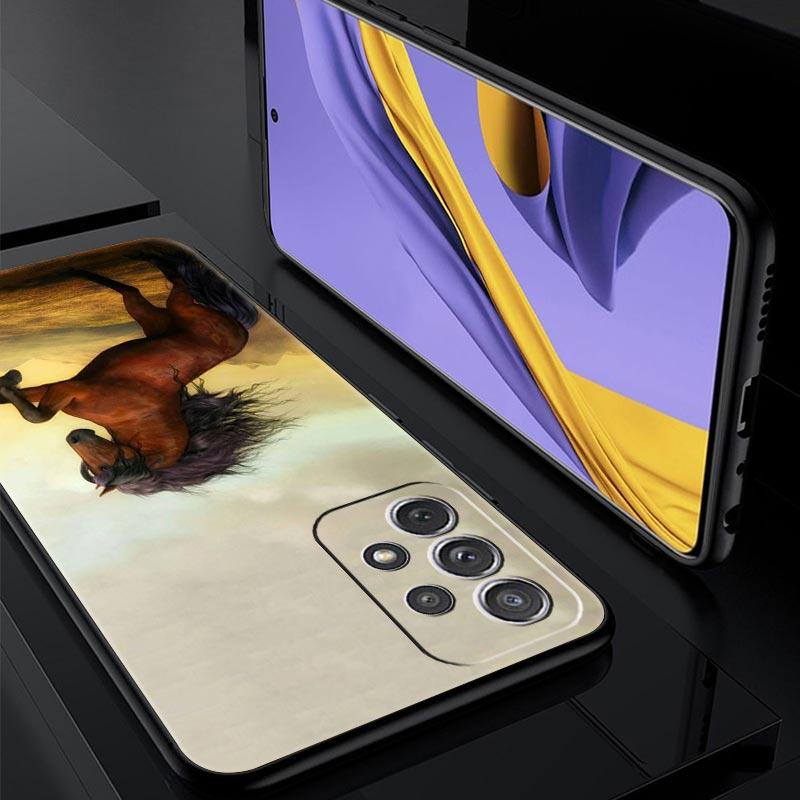 Tier Pferd Handyhülle für Samsung Galaxy A55 A35 A17 A07 A15 A13 A25 A51 A71 A72 A73 A32 A52 A52S A41 5G Weiche TPU Hülle Capas