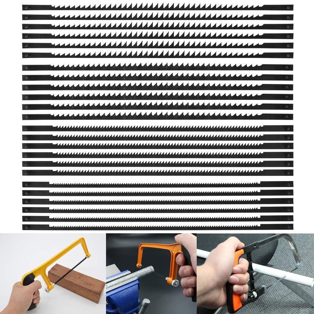 24 Pcs Carbon Steel Scroll Saw Blades 10/14/18/24 T Professional Sawing Machine Accessories High Toughness for Woodworking