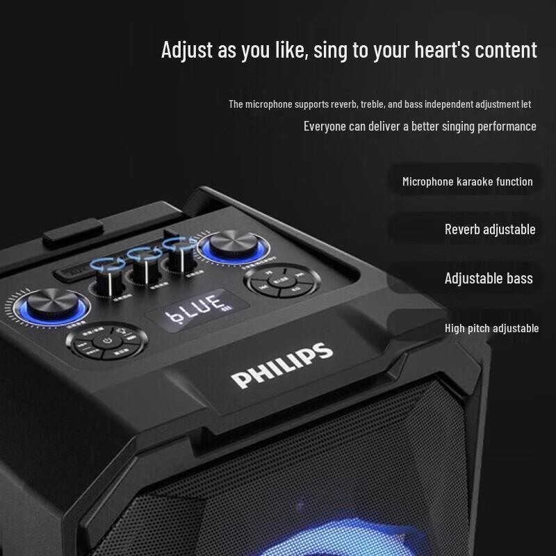 Philips SD617 8-inch Outdoor Portable Bluetooth Trolley Speaker with Dual Microphones CN plug (adapter included)