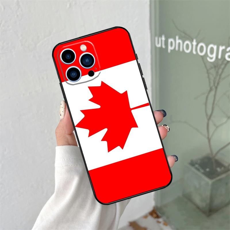 Canada Canadian Flag Silicone Soft Case For iPhone 17 Air 11 14 15 16 Pro Max 12 13 Mini 16e 16 Plus Back Cover