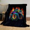 Flaming Monster Truck Art Print Blanket Soft and Cozy Perfect for the Living Room Bed Sofa or a Nap,gift