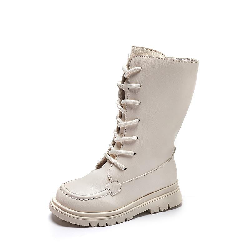 

Платформенные сапоги для девочек до колена средней длины на массивном каблуке модные туфли принцессы 2024 осенне-летние сапоги слипоны совершенно новые готические 27 бежевый